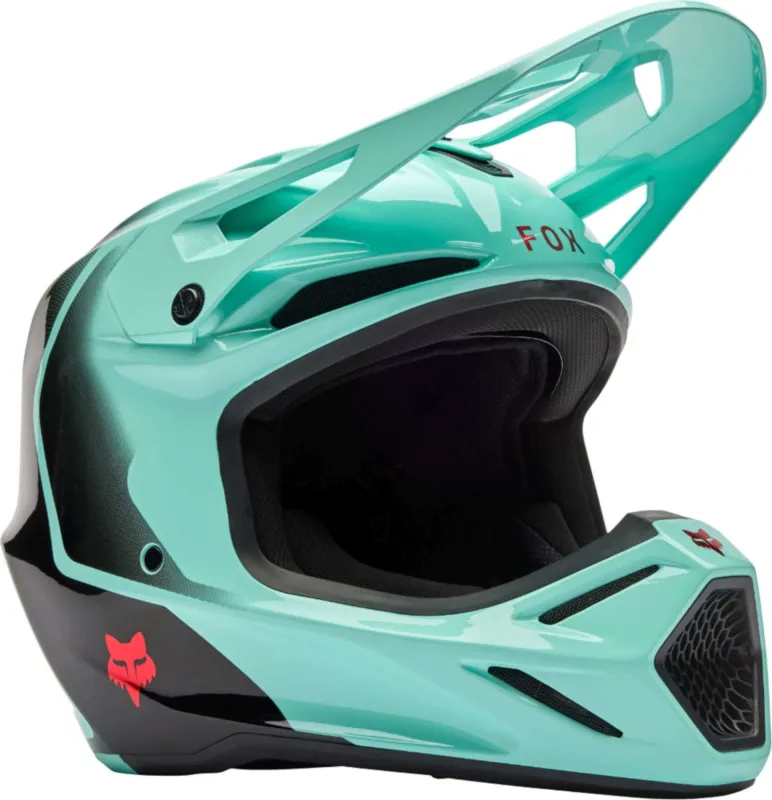 Sezónní Sleva FOX V3 Drip Motokrosová přilba Tyrkysová - XS (53/54)
