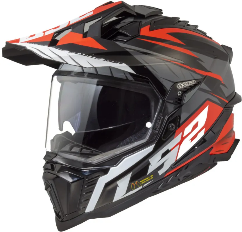LS2 MX701 Explorer Spire Motokrosová přilba černá/šedá/červená - XS (53/54) Nakupujte Hned