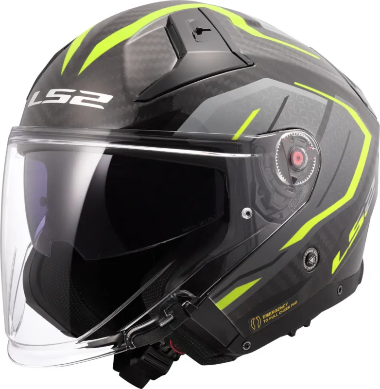 LS2 OF603 Infinity II Carbon Urus Trysková přilba Carbon/Neon Yellow - XS (53/54) Nakupujte Hned