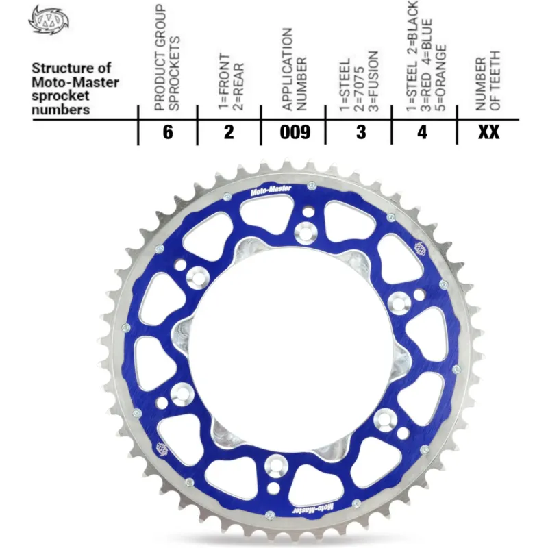 Zadní rozeta 520 48 zubů, Moto-Master Fusion Dual-Ring Blue 6200934, Yamaha YZ/WR / Fantic Vrácení Zdarma