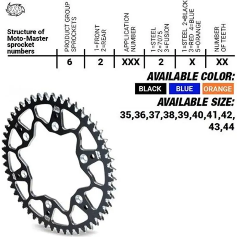 Víkendová Akce Zadní rozetta 428 41 zubů, Moto-Master 7075 Alu 620292, KTM / GasGas / Husqvarna 50