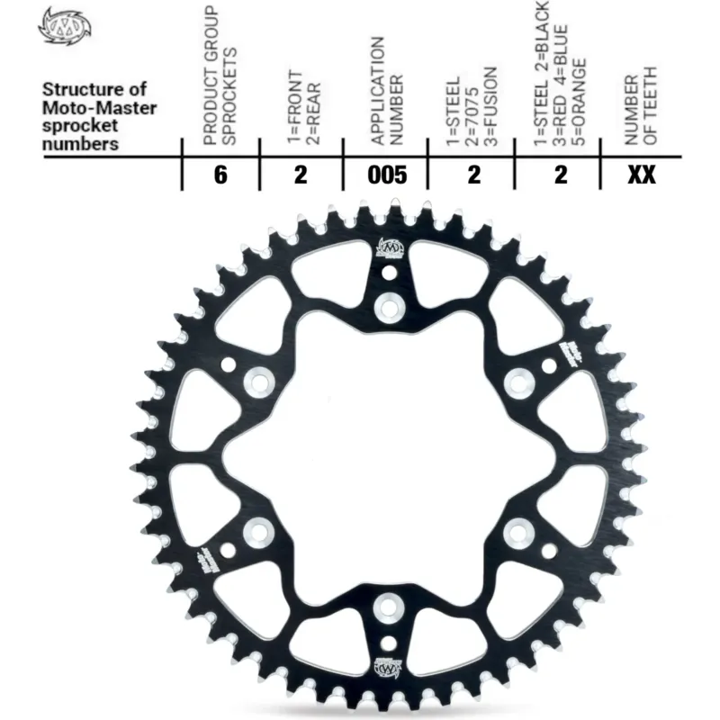 Nejlepší Volba Zadní hliníková rozety 520 49 zubů, Moto-Master 6200522, Kawasaki KX/KXF / KLX / Suzuki RM-Z
