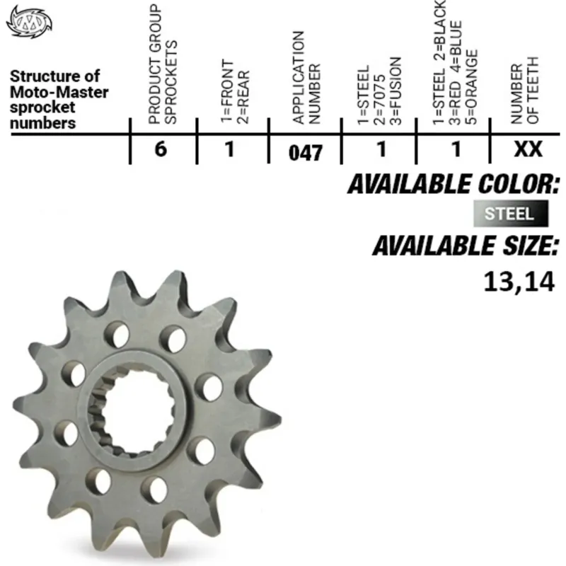 Pouze Dnes Přední pastorek 13 zubů, samočistící, Moto-Master 610471113, Sherco 250/300/450/500 SE