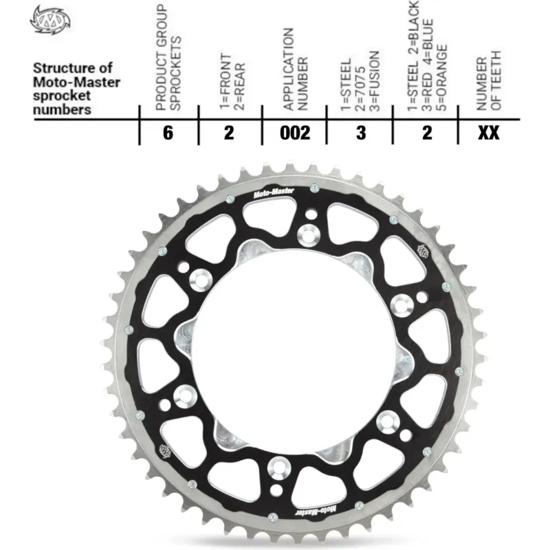 Cenově Výhodný Zadní rozetta 520 49 zubů, Dual Ring ocelovo-hliníková černá, Moto-Master 620023249, Honda CR/CRF / Sur-Ron